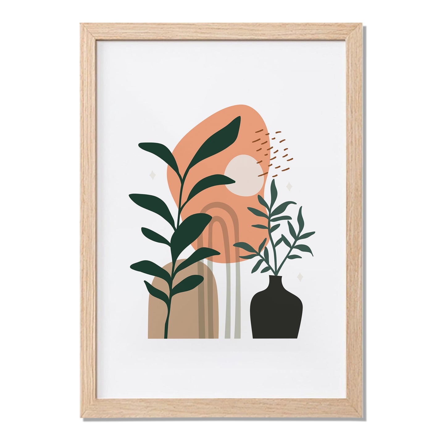 Boho Botanical Vase Wall Frame – Set of 1