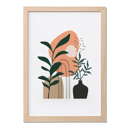 Boho Botanical Vase Wall Frame – Set of 1