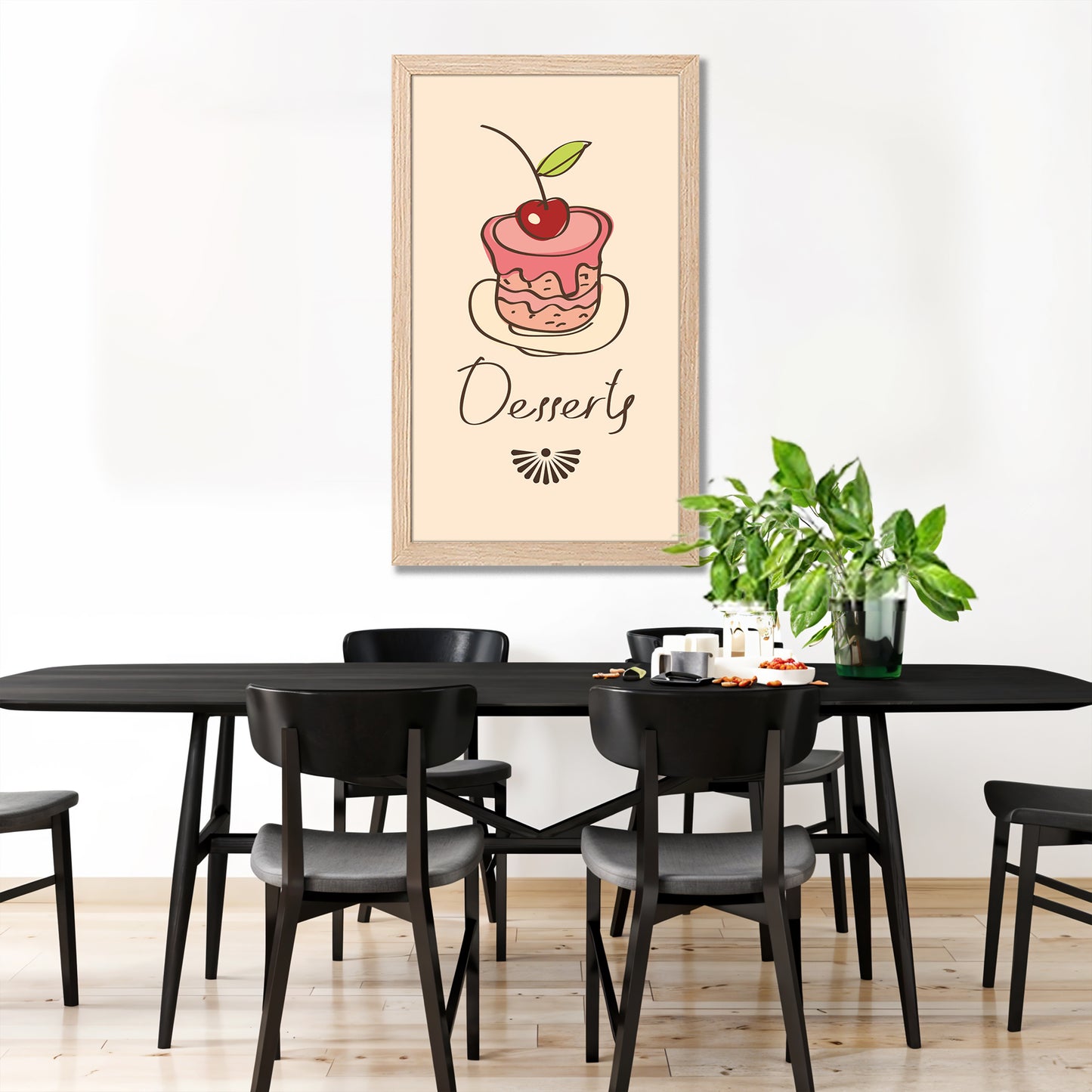 Dessert Illustration Wall Frame Set of 1