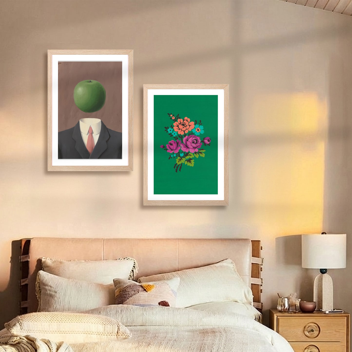 Surreal Apple & Floral Wall Art Set