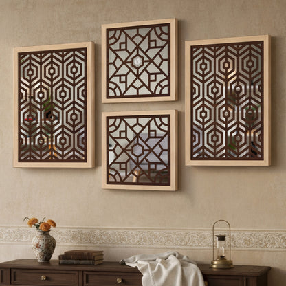 Hexara Mirror Art Set of 4