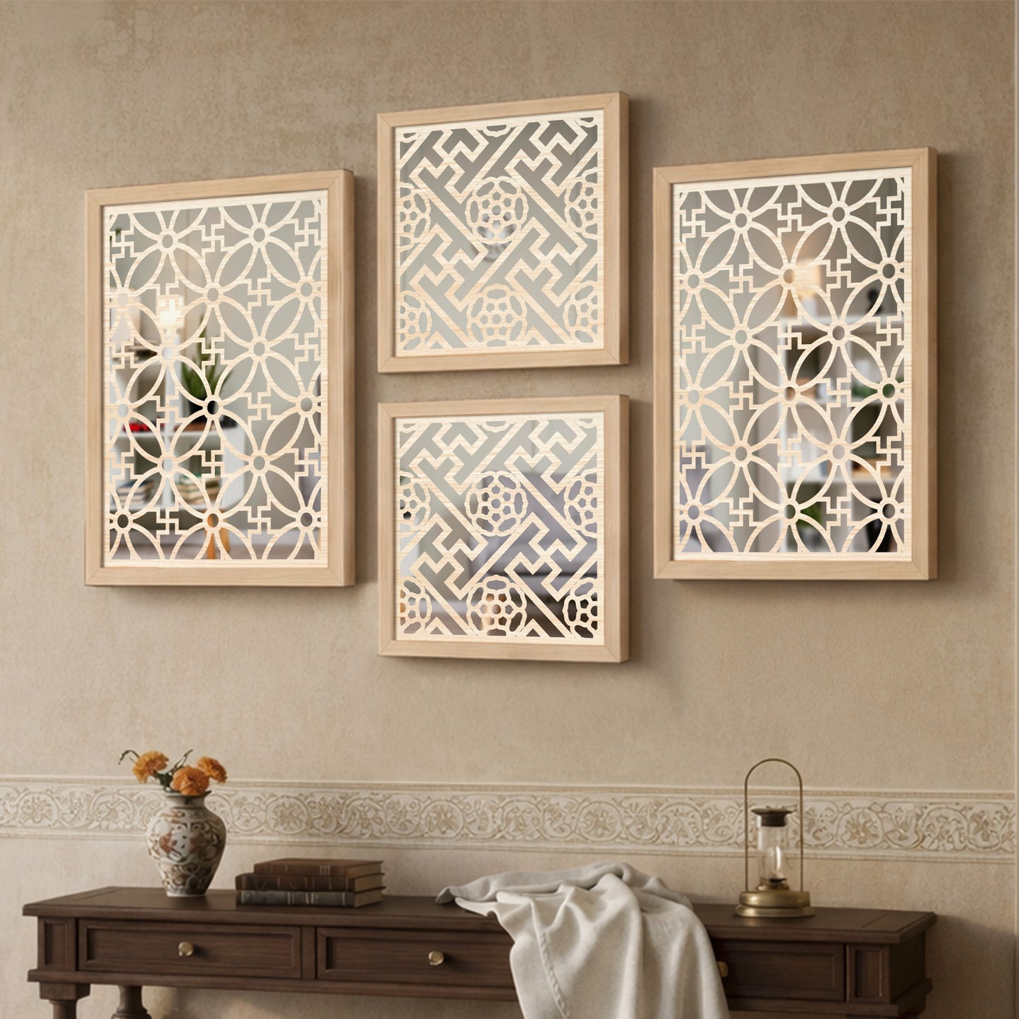 Regal Mirror Art Set of 4