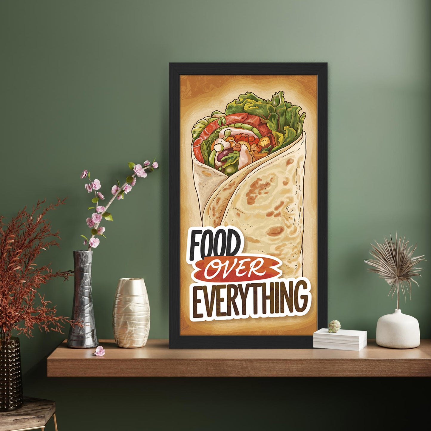 Food Over Everything Wall Frame Set of 1