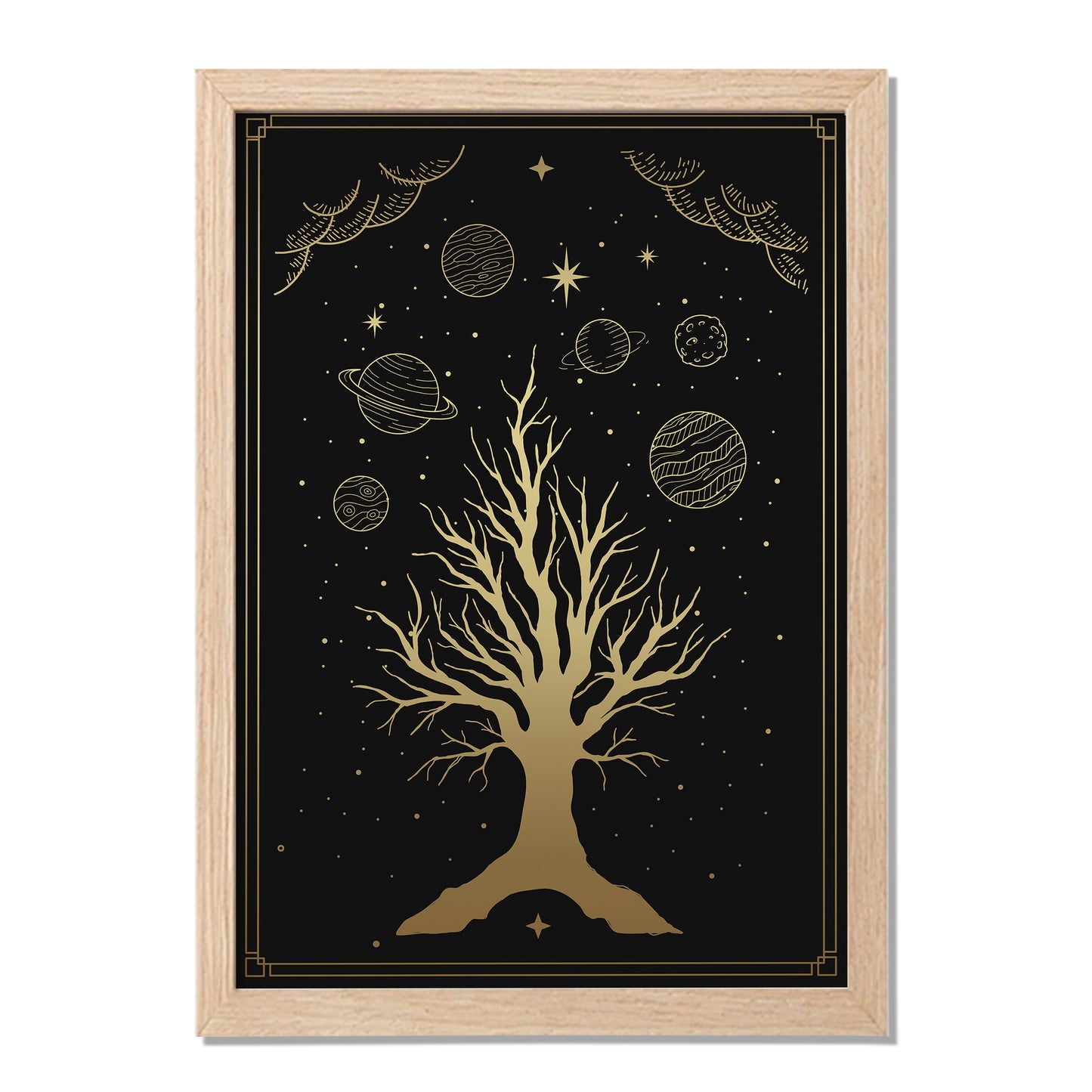 Cosmic Tree of Life Celestial Wall Art