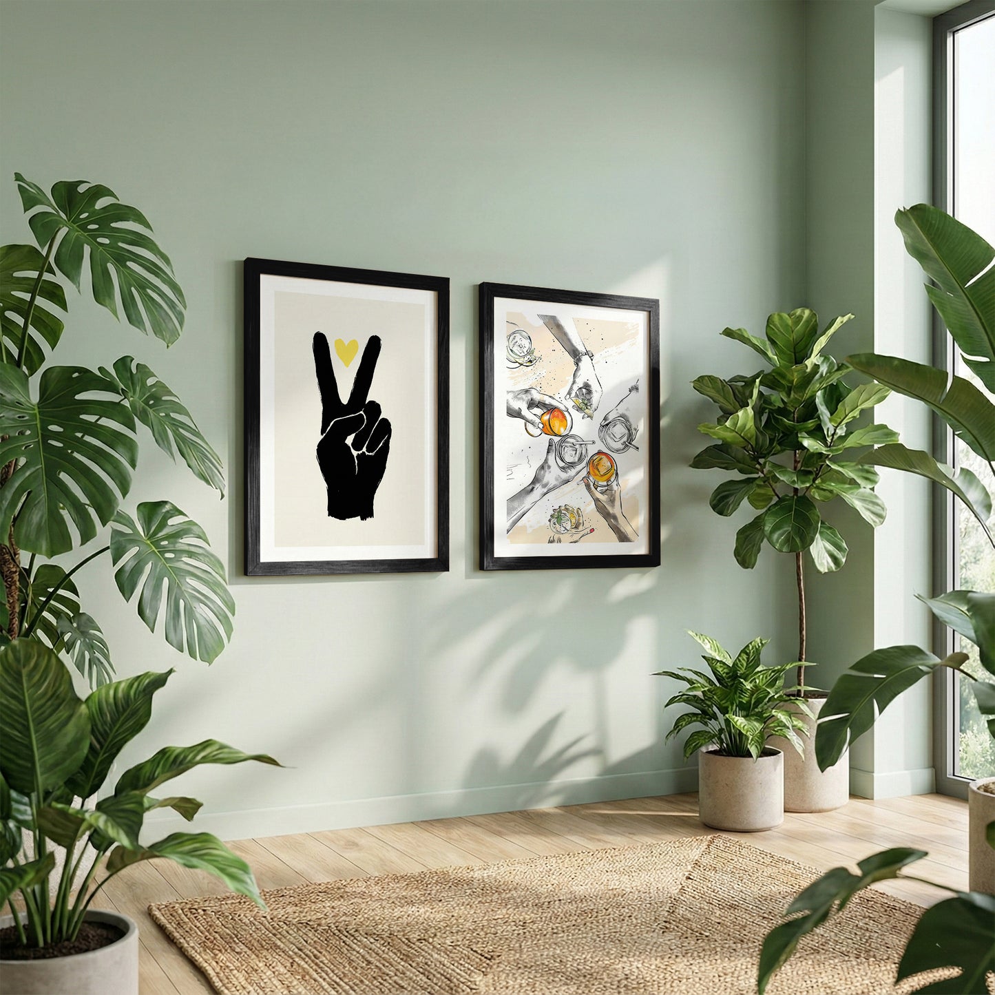 Peace Sign & Social Gathering Wall Art Set