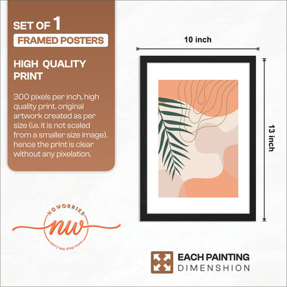 Abstract Palm Leaf Wall Frame – Set of 1