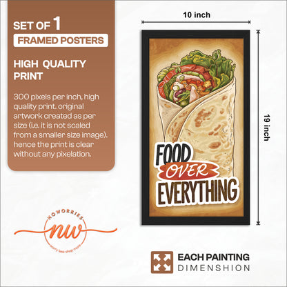 Food Over Everything Wall Frame Set of 1