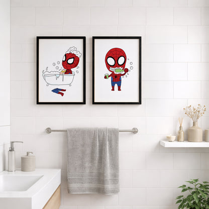 Spider-Man Bathroom Wall Frames Set of 2