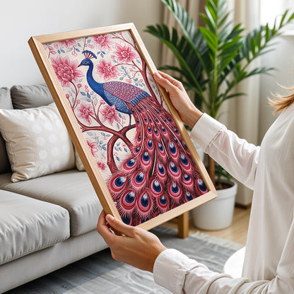 Blush Peacock Wall Frame