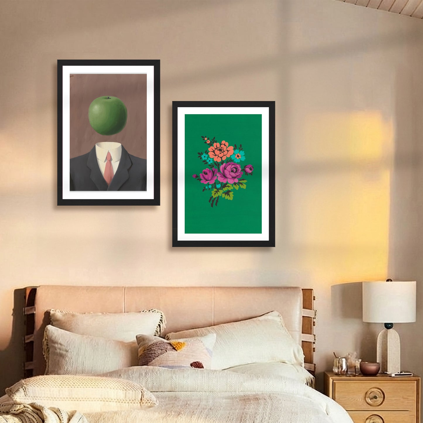 Surreal Apple & Floral Wall Art Set