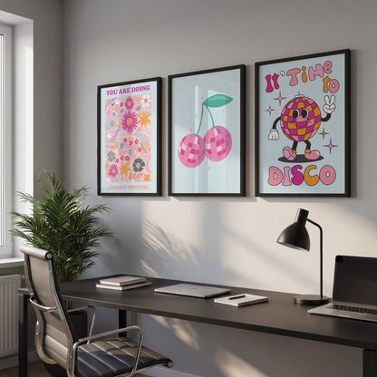 Retro Disco Pop Art Set of 3
