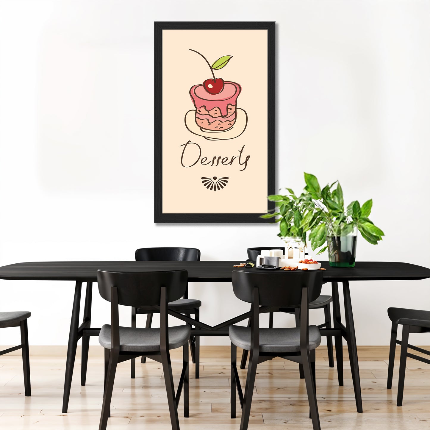 Dessert Illustration Wall Frame Set of 1