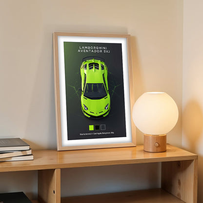 Aventador SVJ Top View Wall Frame