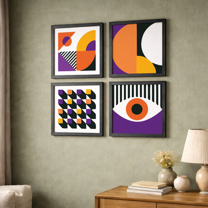 Bold Geometric Modern Wall Frames Set of 4