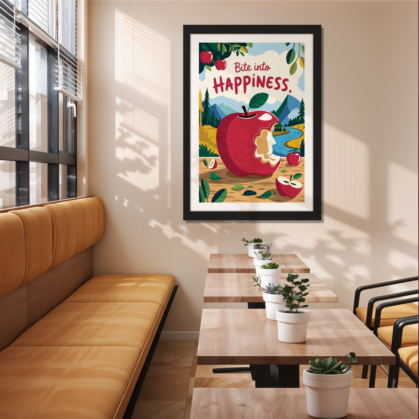 Bite Into Happiness Wall Frame