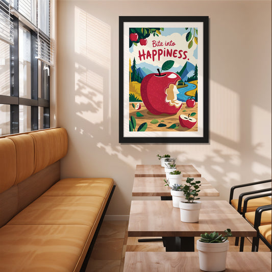 Bite Into Happiness Wall Frame
