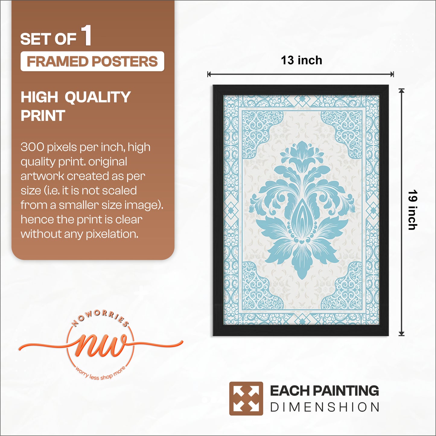 Blue Ornamental Pattern Frame