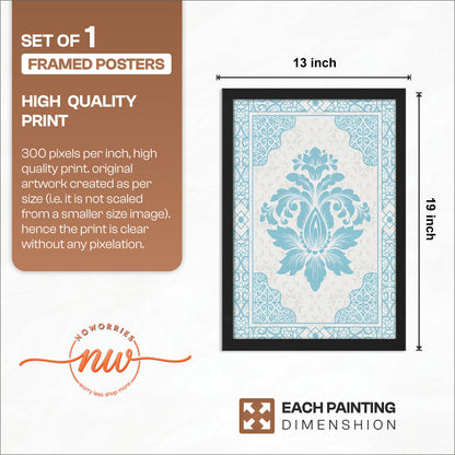 Blue Ornamental Pattern Frame