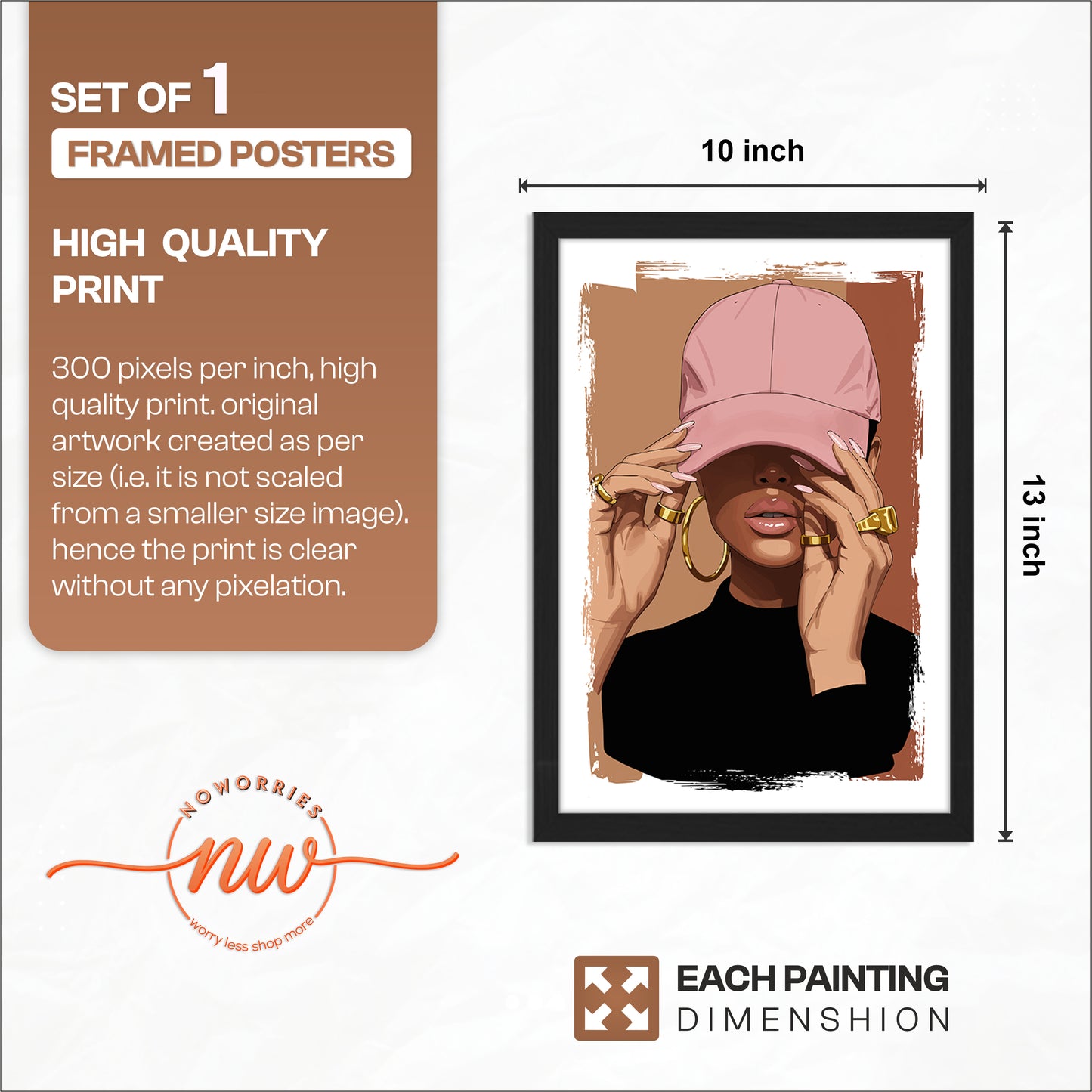 Pink Cap Fashion Girl Framed Wall Art Print