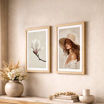 Magnolia & Portrait Wall Art Set