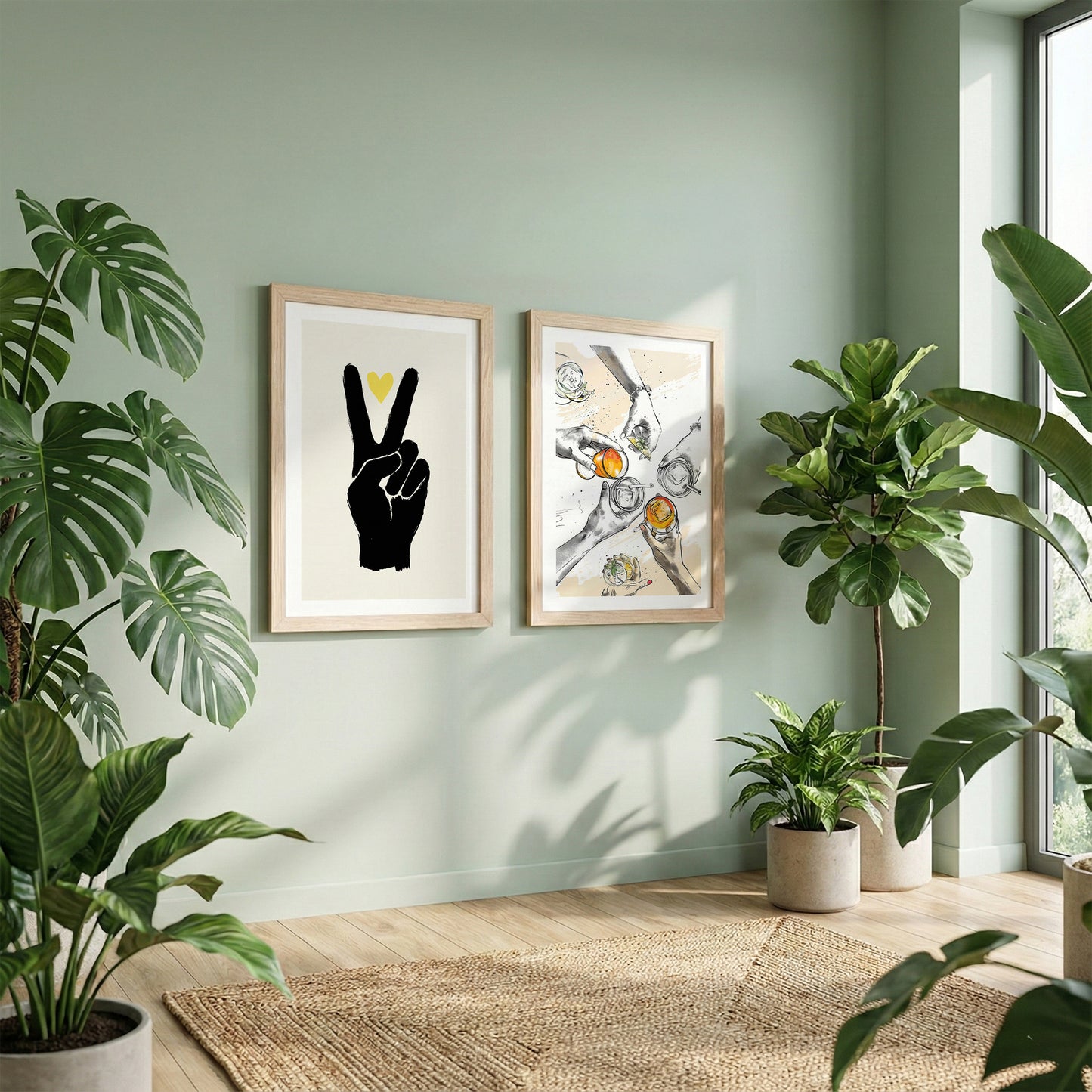 Peace Sign & Social Gathering Wall Art Set