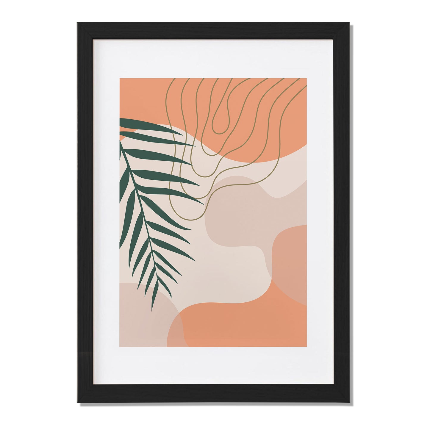 Abstract Palm Leaf Wall Frame – Set of 1