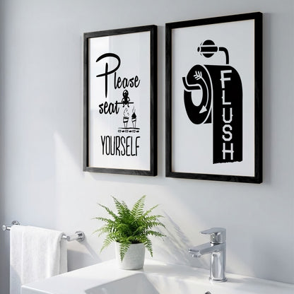 Please Seat Yourself Funny Set of 2