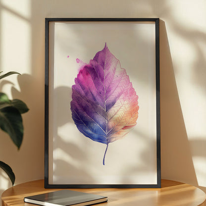 Watercolor Multicolor Leaf Botanical Wall Art