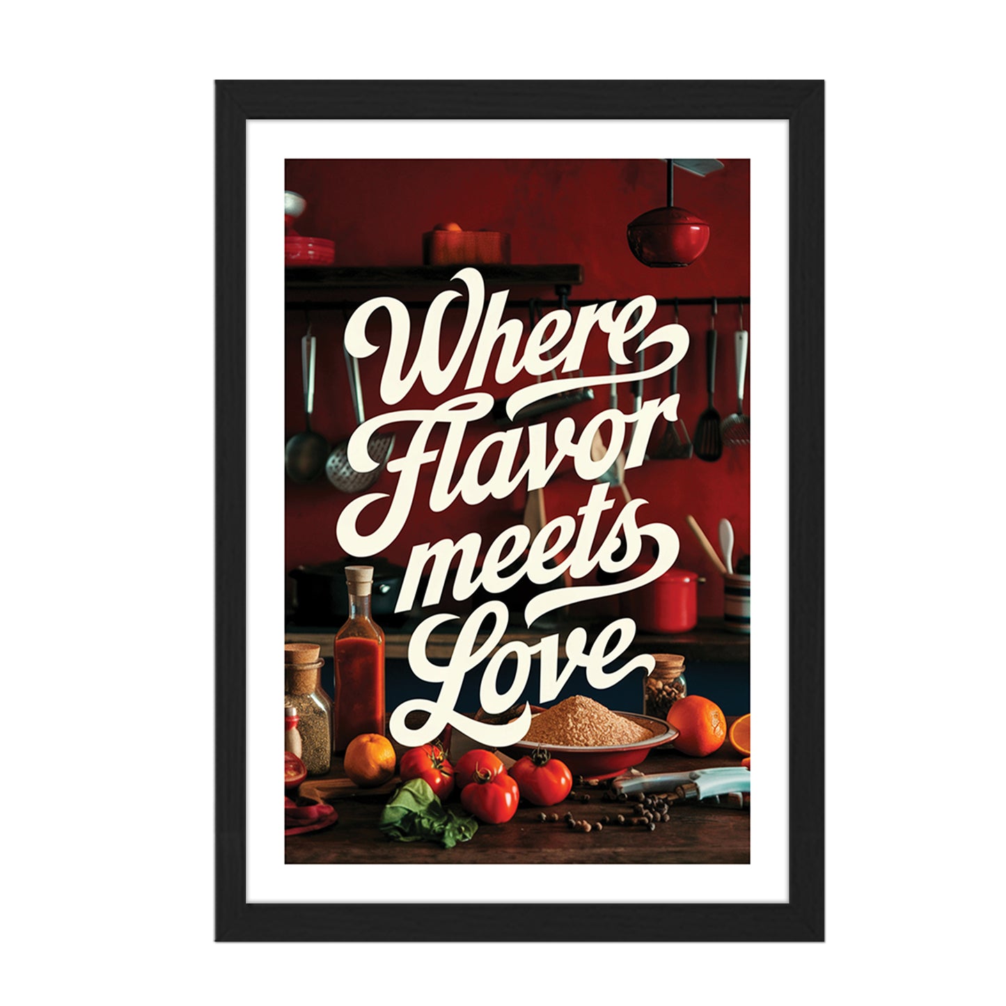 Flavor Meets Love Wall Frame