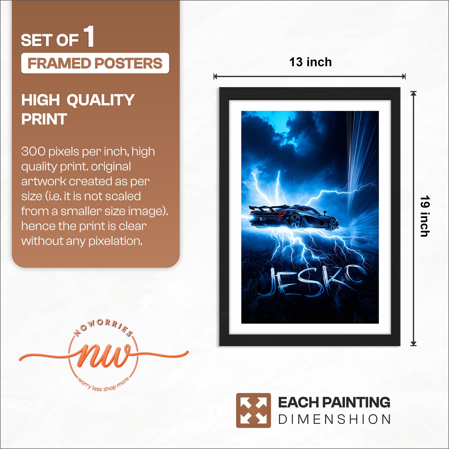 Thunder Drift Car Wall Frame