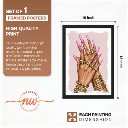 Luxury Nail Art & Jewelry Fashion Wall Print