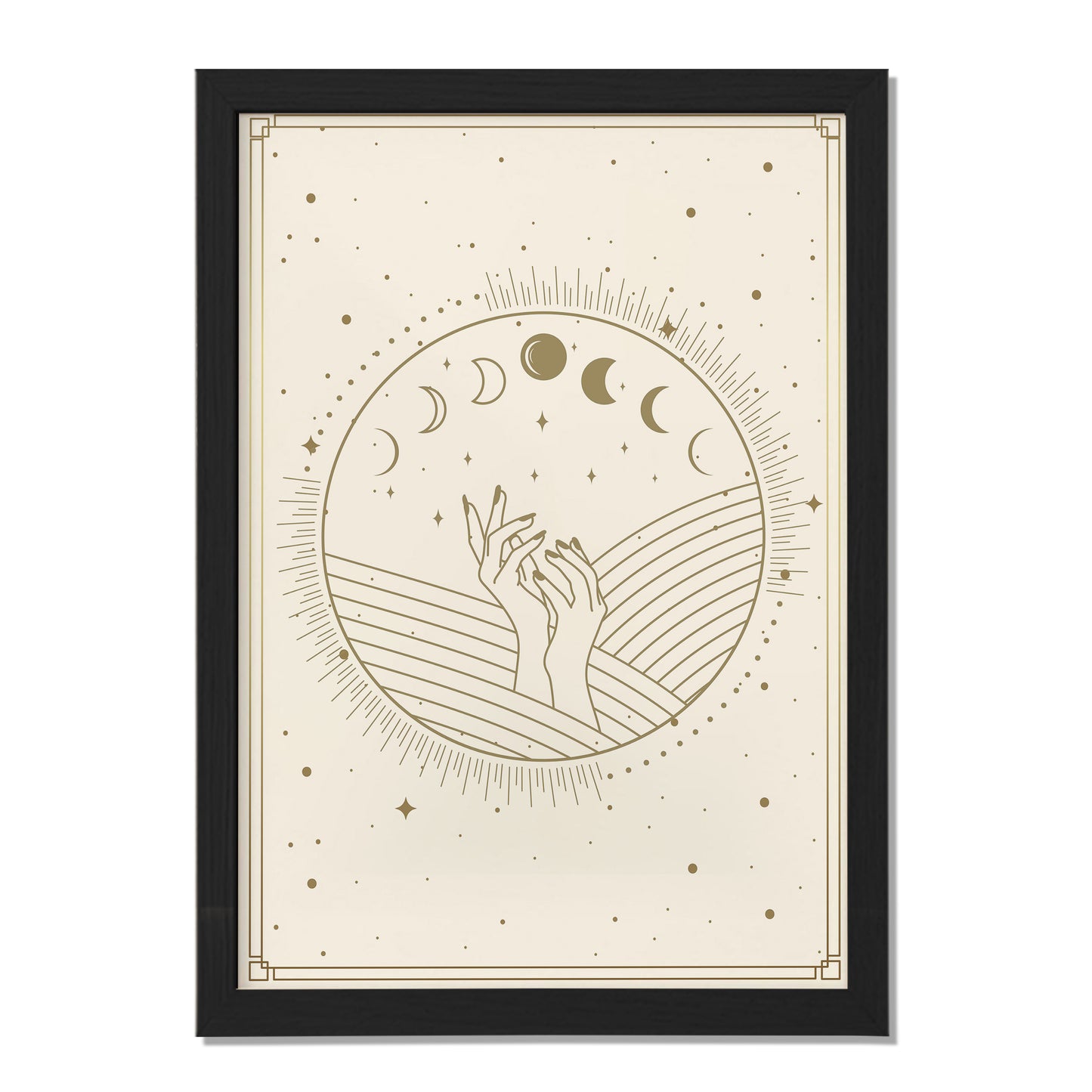 Celestial Moon Phase Hands Mystic Wall Art