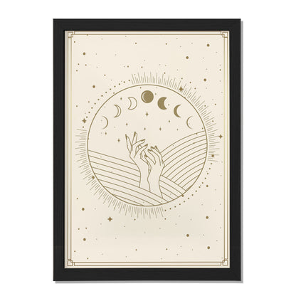 Celestial Moon Phase Hands Mystic Wall Art