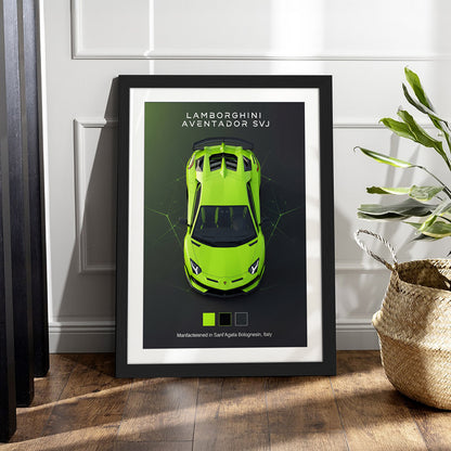 Aventador SVJ Top View Wall Frame