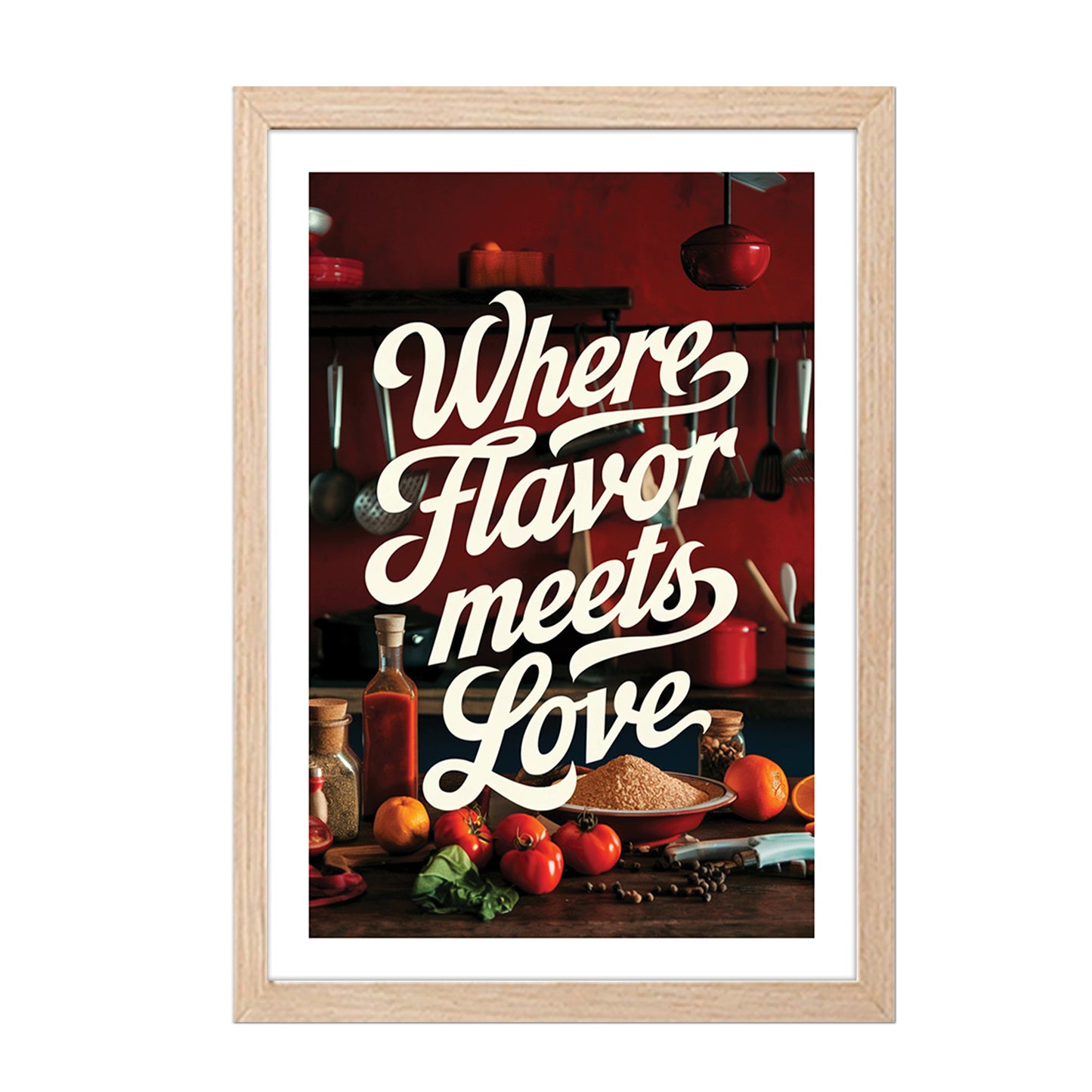 Flavor Meets Love Wall Frame