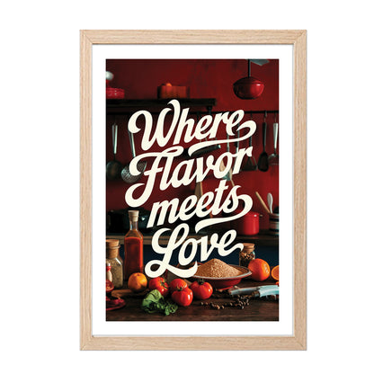 Flavor Meets Love Wall Frame