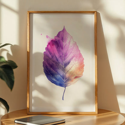 Watercolor Multicolor Leaf Botanical Wall Art