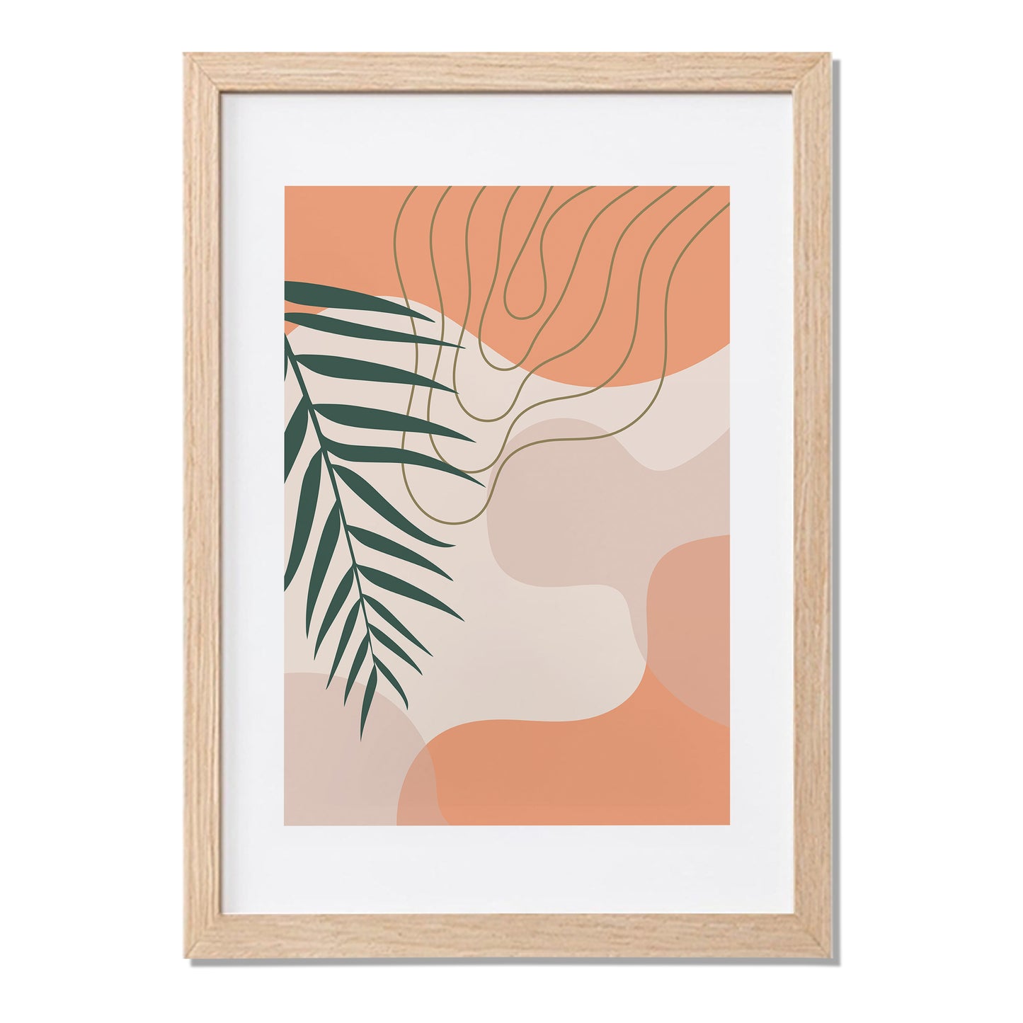Abstract Palm Leaf Wall Frame – Set of 1