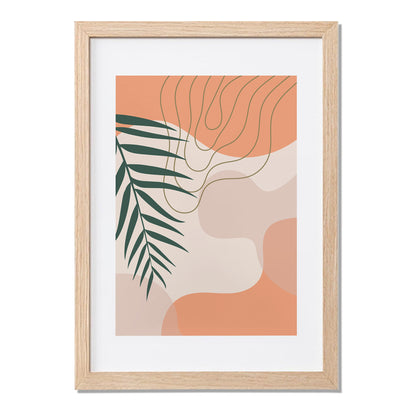 Abstract Palm Leaf Wall Frame – Set of 1