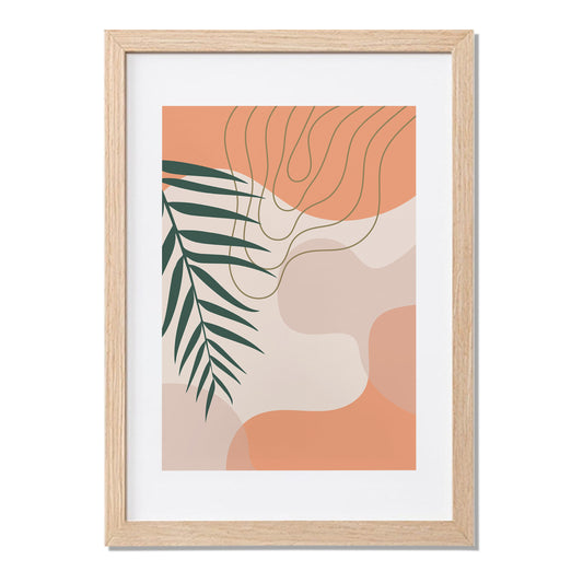 Abstract Palm Leaf Wall Frame – Set of 1
