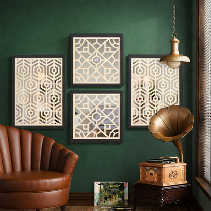 Hexara Mirror Art Set of 4