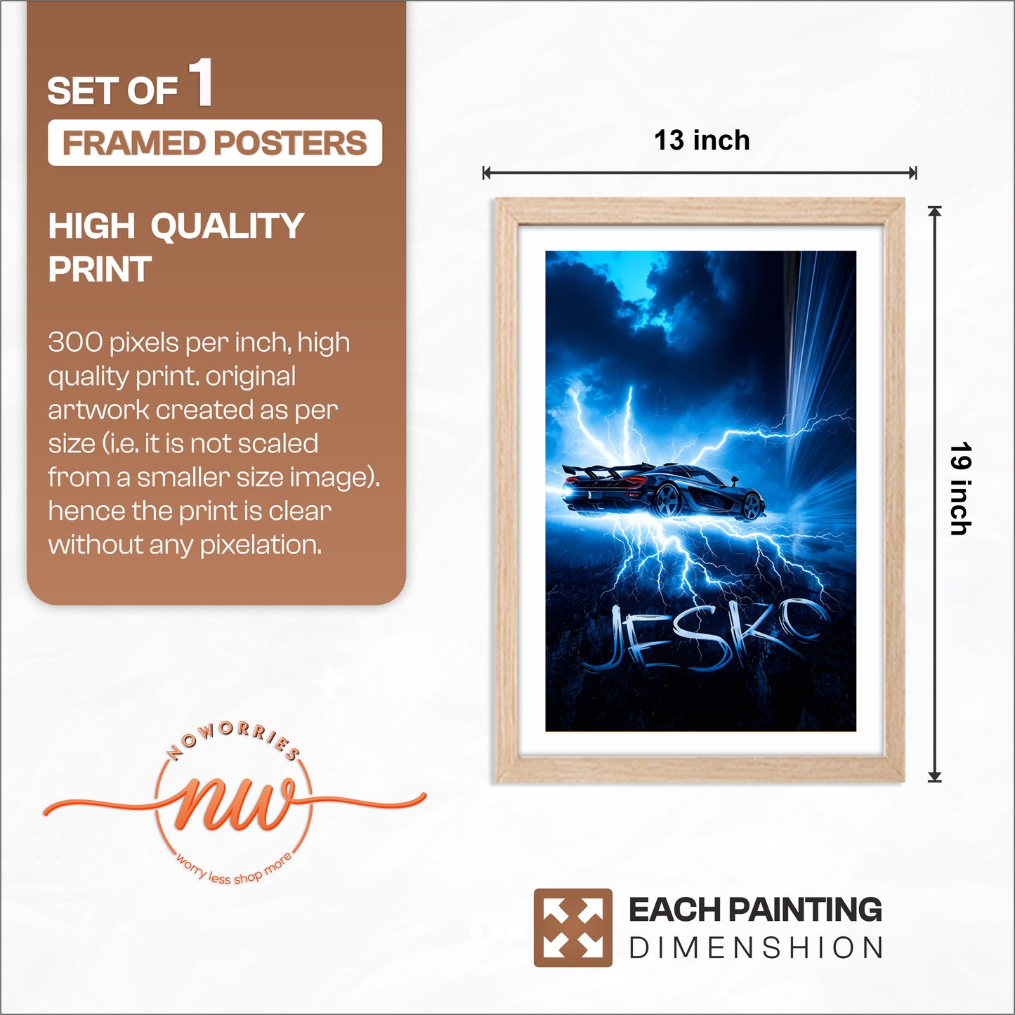 Thunder Drift Car Wall Frame