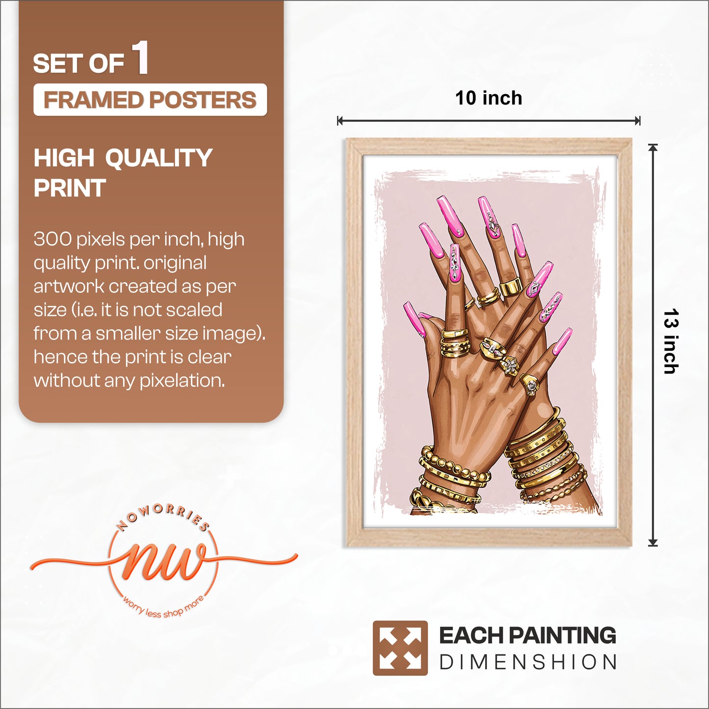 Luxury Nail Art & Jewelry Fashion Wall Print