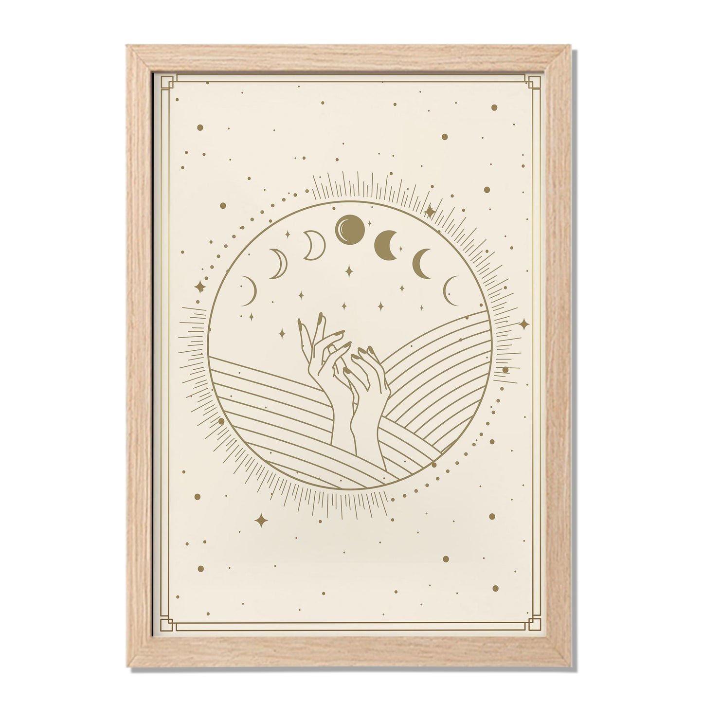 Celestial Moon Phase Hands Mystic Wall Art