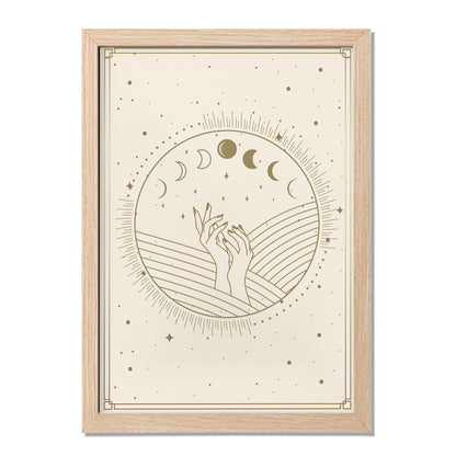 Celestial Moon Phase Hands Mystic Wall Art