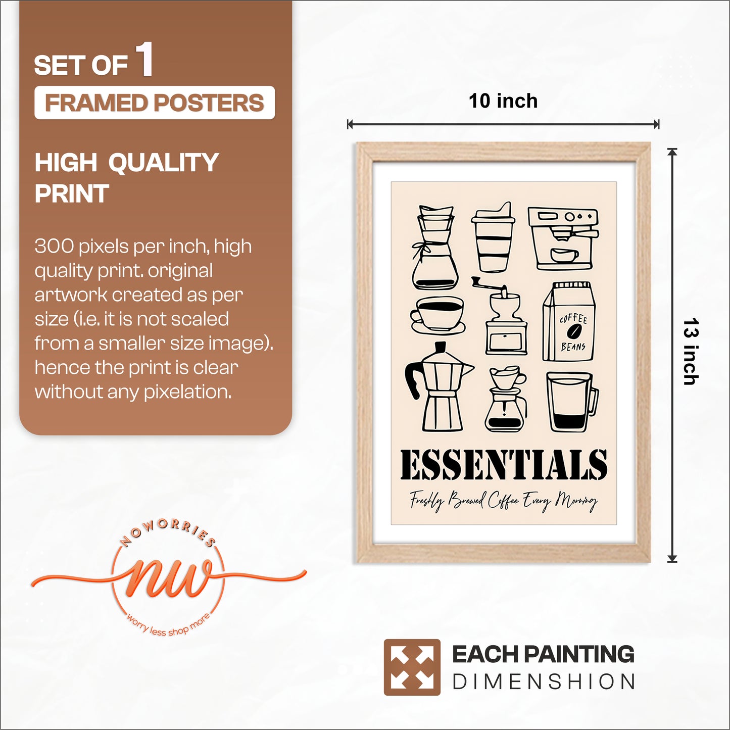 Coffee Essentials Artwork Frame Set of 1