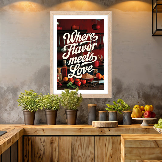 Flavor Meets Love Wall Frame