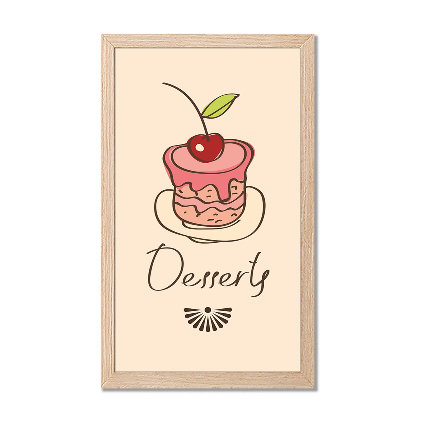 Dessert Illustration Wall Frame Set of 1