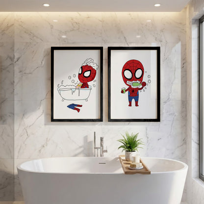 Spider-Man Bathroom Wall Frames Set of 2