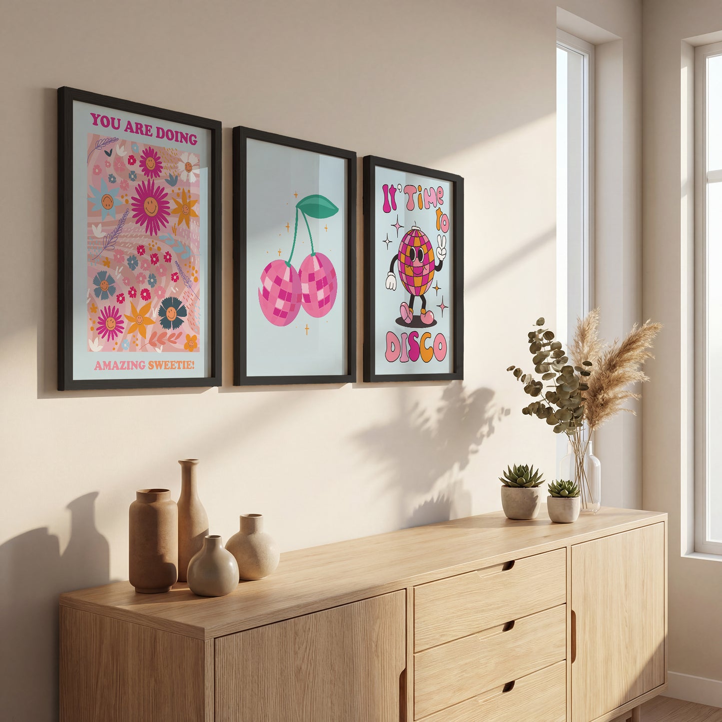 Retro Disco Pop Art Set of 3